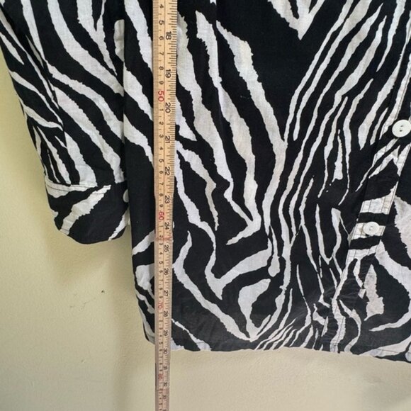 Tabi Vintage Zebra Cotton Roll Tab Sleeve Safari Shirt Pocket Lightweight Slit M - Picture 16 of 16